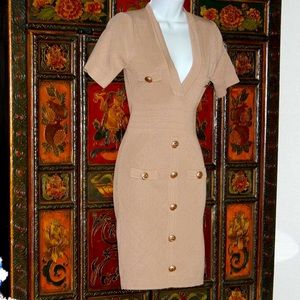 NEW* Jainmy Martinez Beige Sweater Pencil Dress